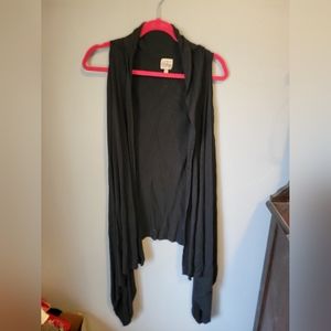 Como Vintage sleveless high-low cardigan Black